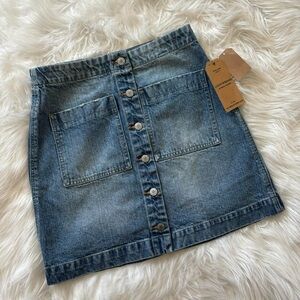 NWT Lucky Brand Denim Button Skirt